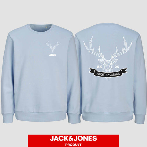 1017 "Abschlussmeister Polygon" Abschluss Sweatshirt by Jack&Jones beidseitig bedruckt