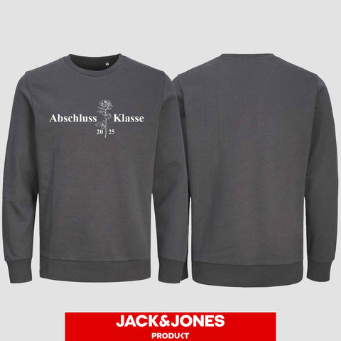 1019 "Abschluss Rose" Abschluss Sweatshirt by Jack&Jones einseitig bedruckt