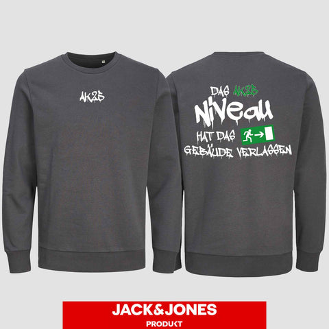 1035 "Niveau" Abschluss Sweatshirt by Jack&Jones beidseitig bedruckt