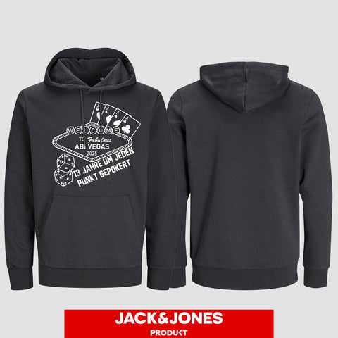 1012 "ABI VEGAS" Abi Hoodie by Jack&Jones einseitig bedruckt