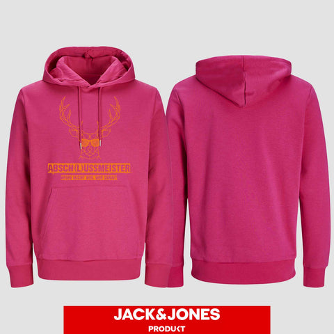 1013 "Absch(l)ussmeister Brille" Abschluss Hoodie by Jack&Jones einseitig bedruckt