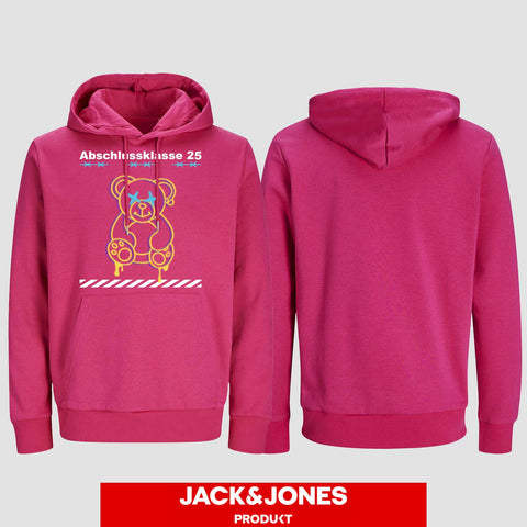 1014 "Teddy X" Abschluss Hoodie by Jack&Jones einseitig bedruckt