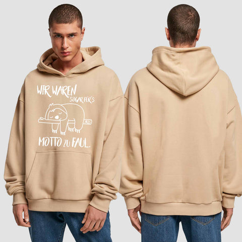 1010 "zu faul" Abschluss Premium Oversize Hoodie einseitig bedruckt