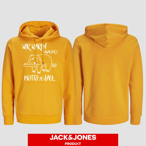 1010 "Für´s Motto zu Faul" Abschluss Hoodie by Jack&Jones einseitig bedruckt