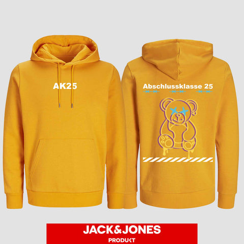 1016 "Teddy X" Abschluss Hoodie by Jack&Jones beidseitig bedruckt